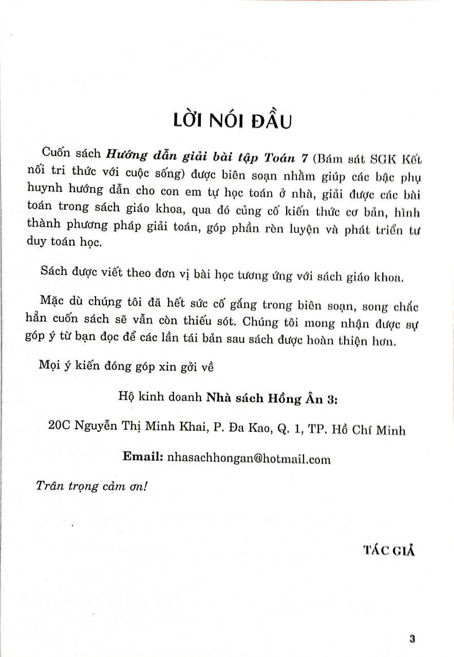 HƯỚNG DẪN GIẢI BÀI TẬP TOÁN LỚP 7 (Bám sát SGK Kết nối tri thức)